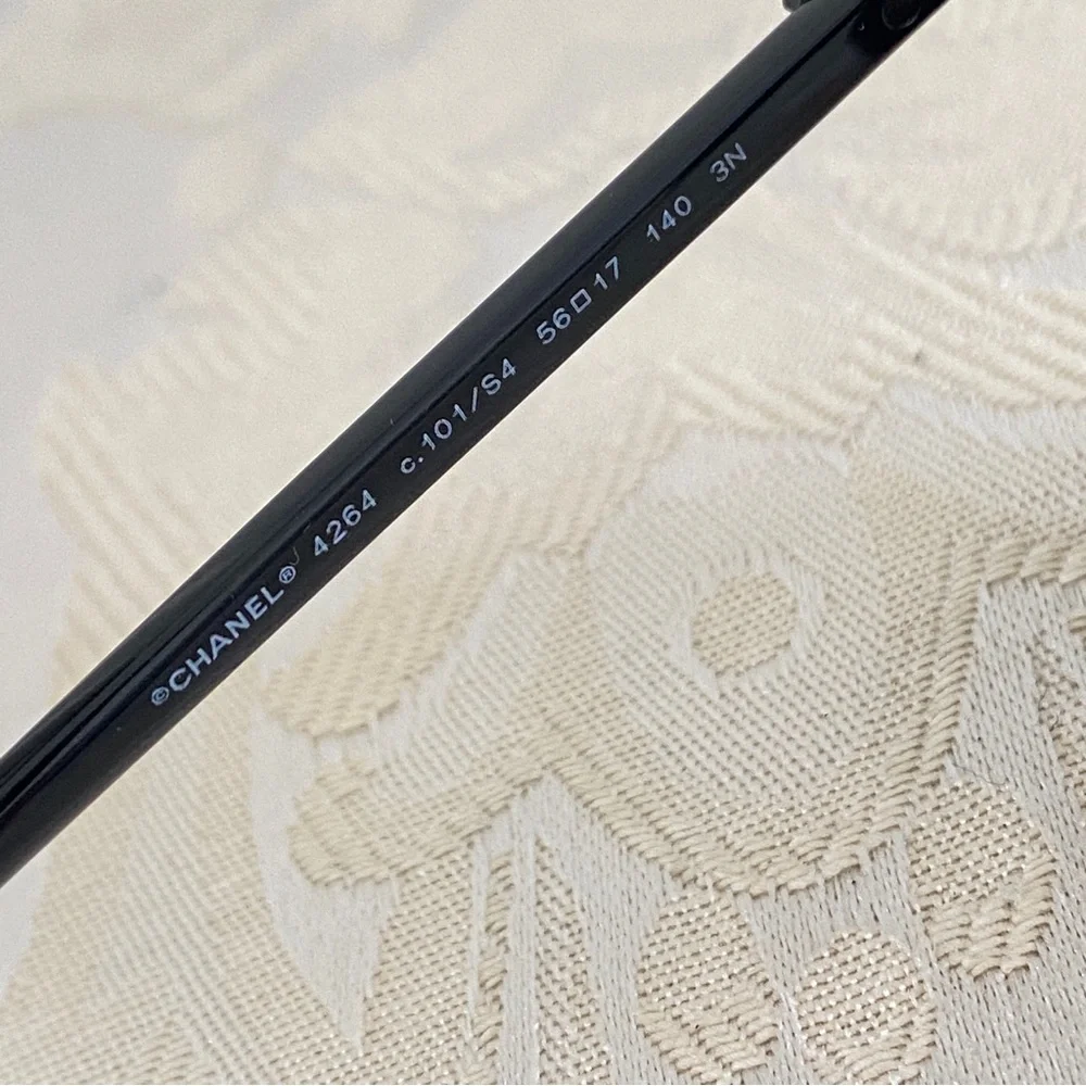 CHANEL Sunglasses Black Grey